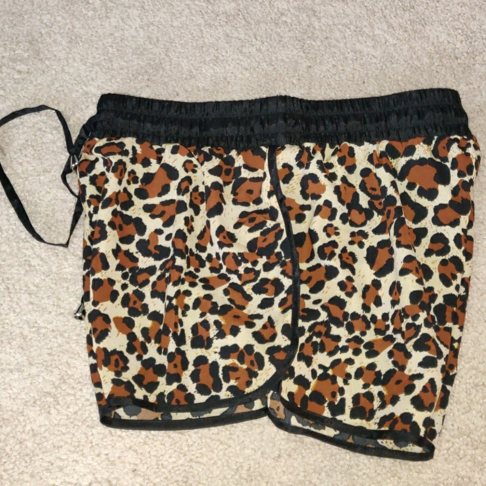 EUC Timing Leopard Print Drawstring Shorts - Picture 6 of 8